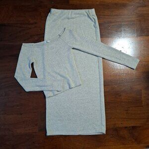 Beige Ardene's Set / off the shoulder long sleeve & maxi skirt